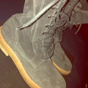 Ann demeulemeester very high top  combat boots